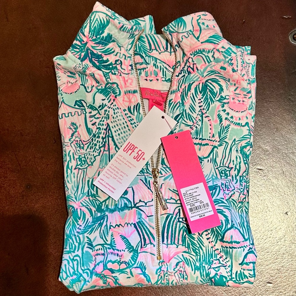 NWT! Lilly Pulitzer Bright Agate Green "Colorful Camelflage" Skipper Popover - Picture 3 of 4